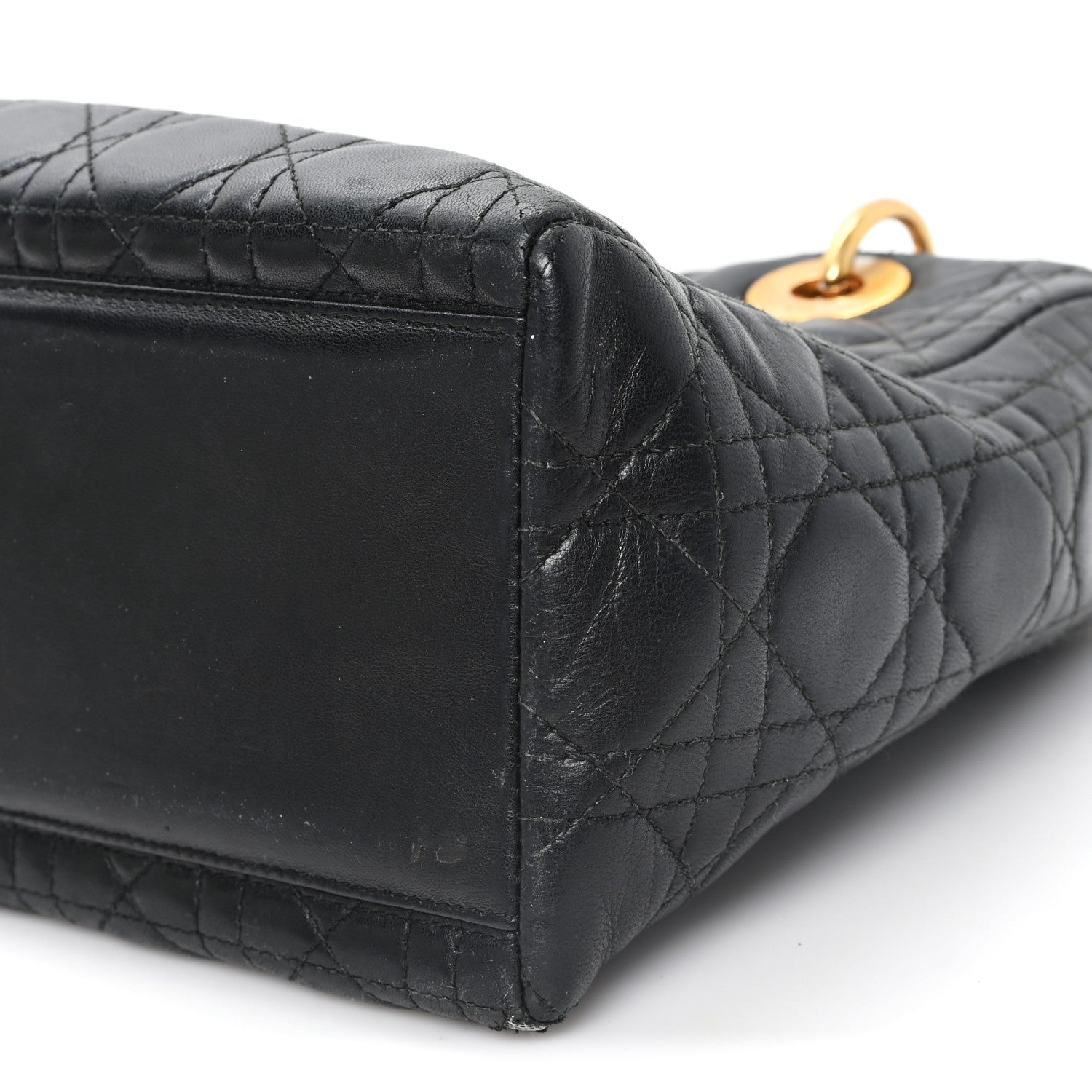 Christian Dior Lambskin Cannage Medium Lady Dior Black 10 of 12