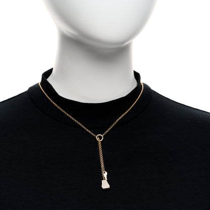 Hermes 18K Rose Gold Diamond PM Kelly Clochette Necklace 2 of 6