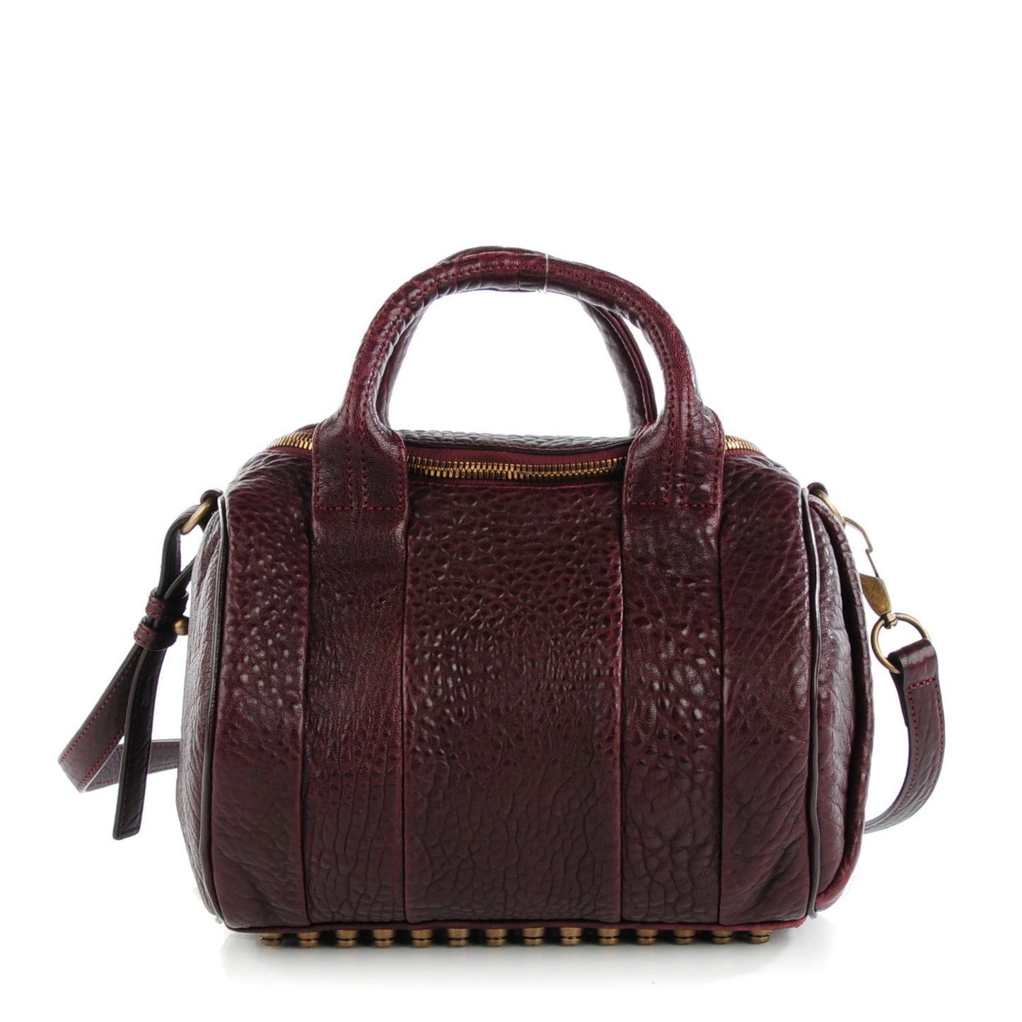 Pebbled Lambskin Rockie Beet Antique Brass Hardware
