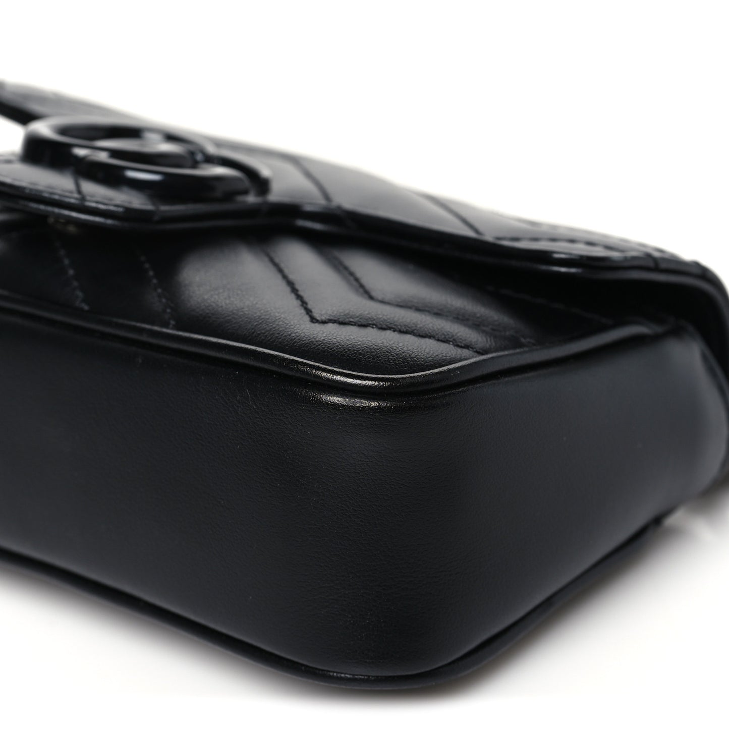 Calfskin Matelasse Monochrome GG Marmont Chain Belt Bag Black