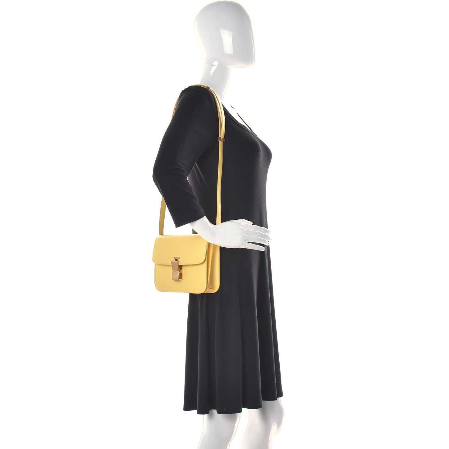 Box Calfskin Teen Classic Box Flap Bag Yellow
