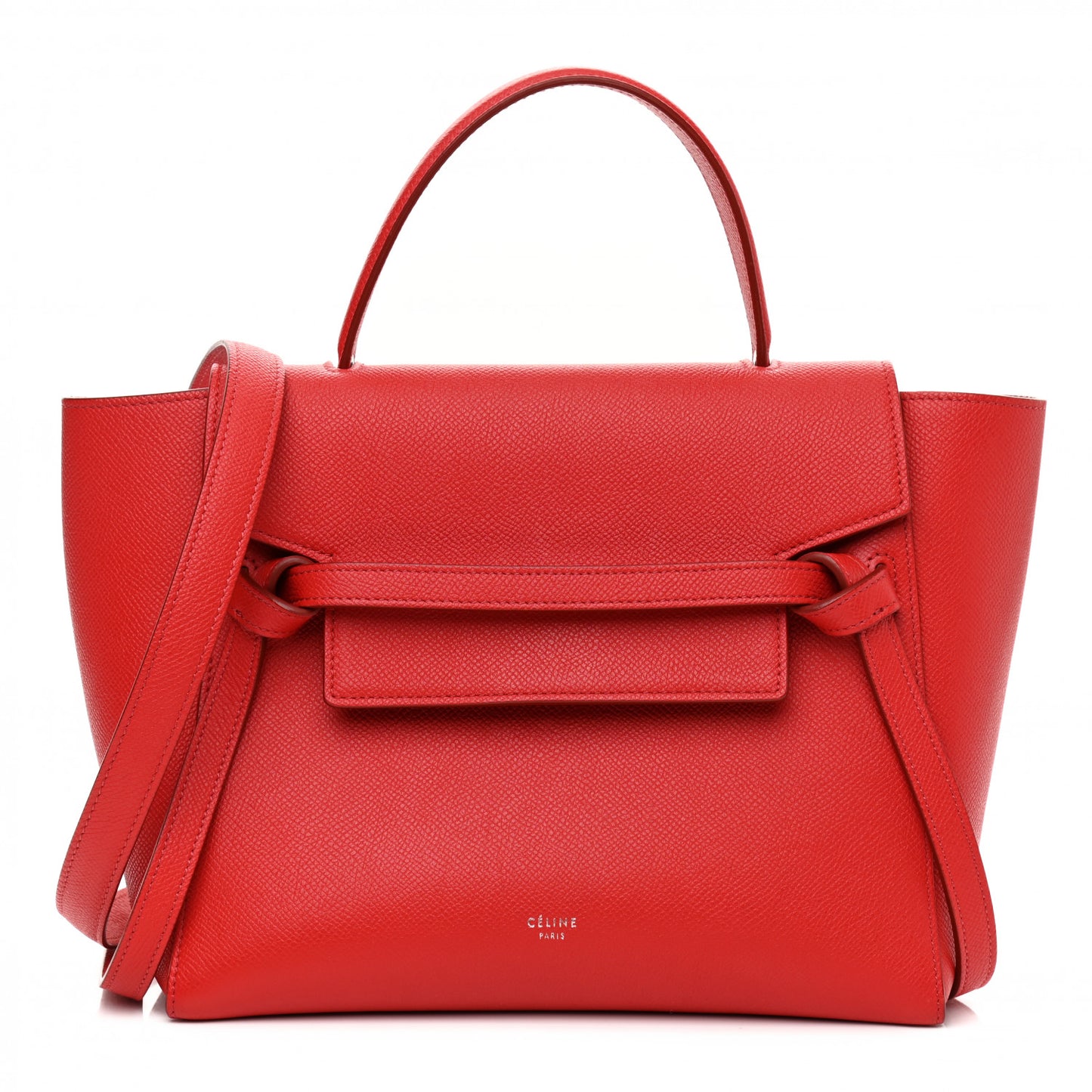 Baby Grained Calfskin Micro Belt Bag Coquelicot