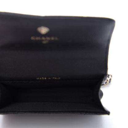 Chanel Caviar Quilted Mini Pearl On Top Coin Purse With Chain Black 5 of 11