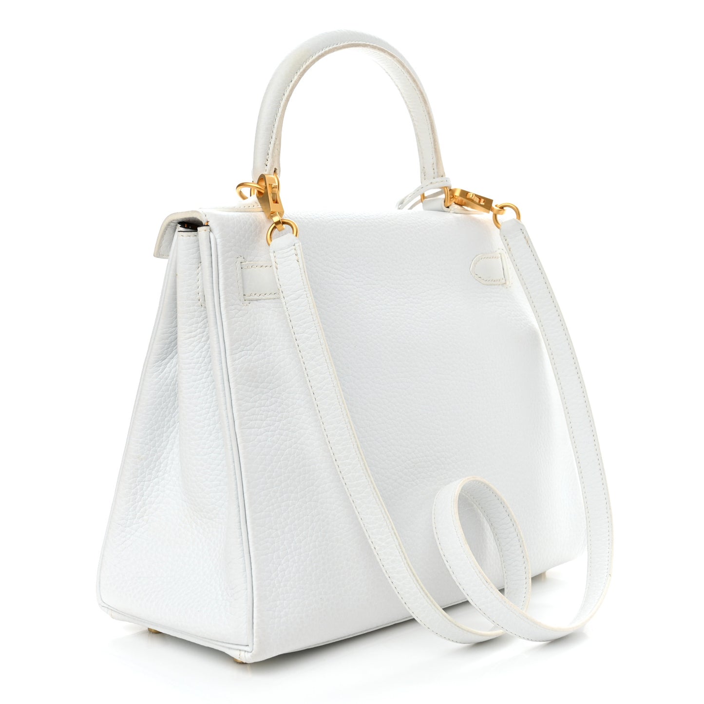 Taurillon Clemence Horseshoe Kelly Retourne 28 White Jaune D'Or