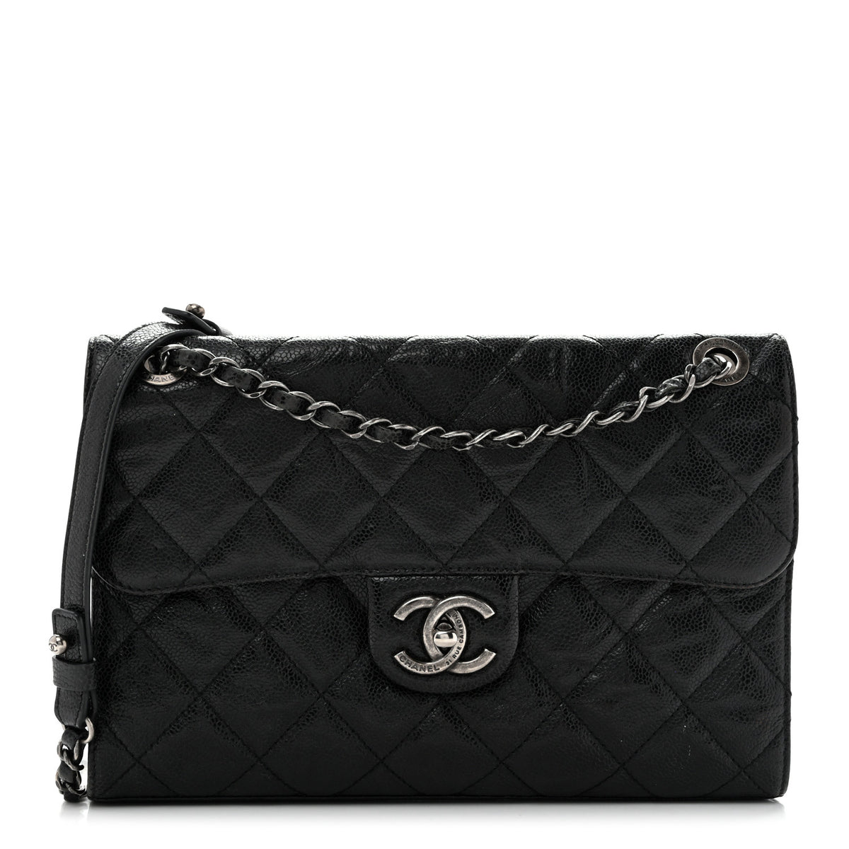 Chanel Crumpled Grained Calfskin Medium CC Crave Flap Black 1 of 15