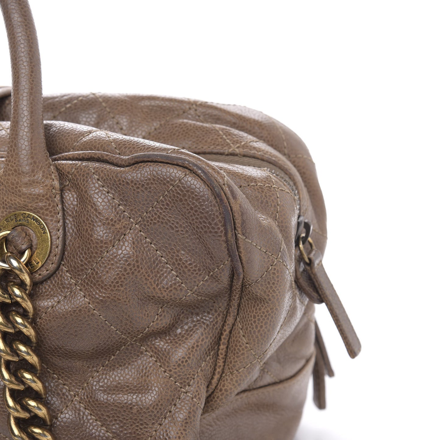 Crumpled Grained Calfskin Shiva Bowler Beige