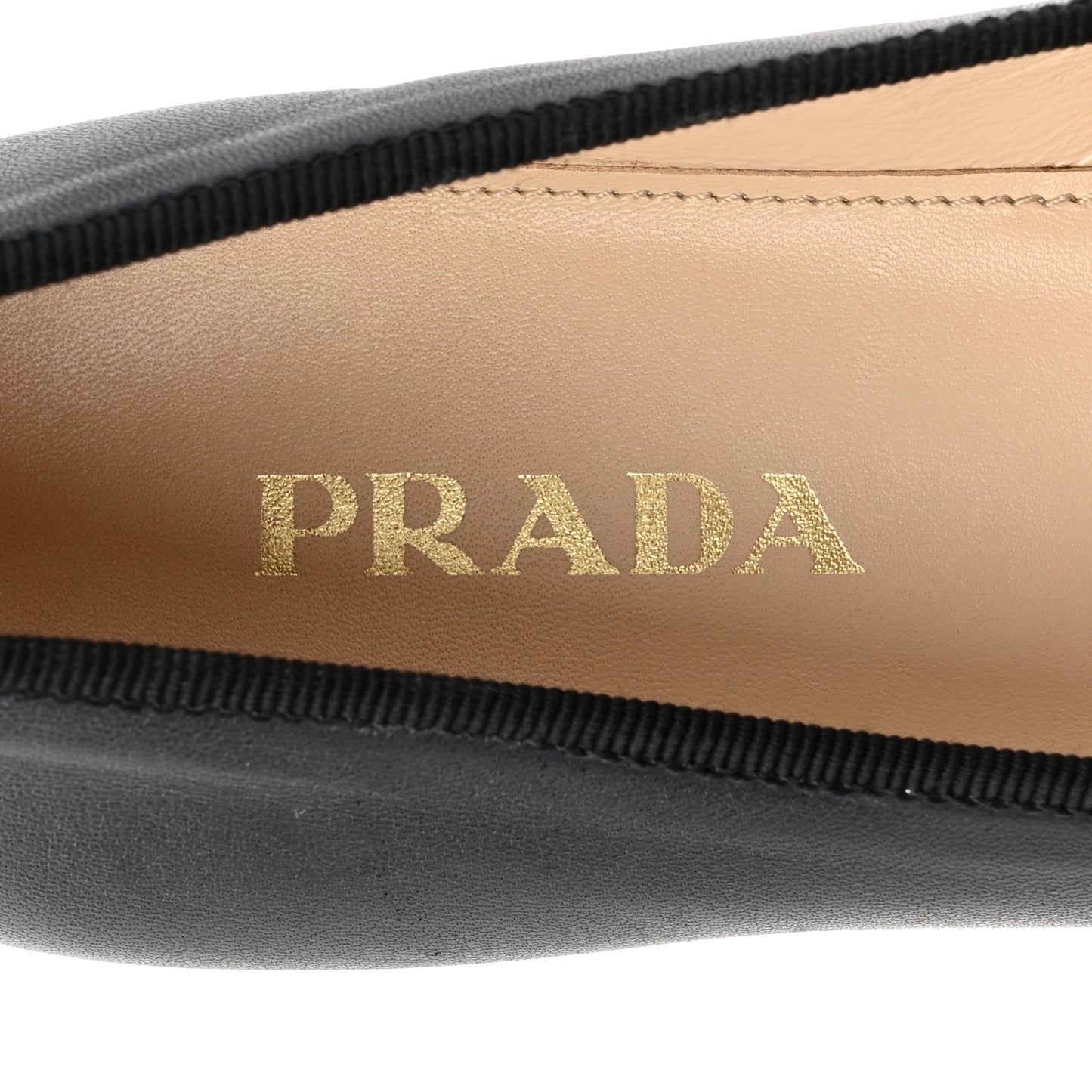 Nappa Vernice Cap Toe Logo Bow Ballerina Flats 38.5 Black