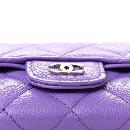 Chanel Caviar Quilted Flap Card Holder Wallet Purple 13 of 13