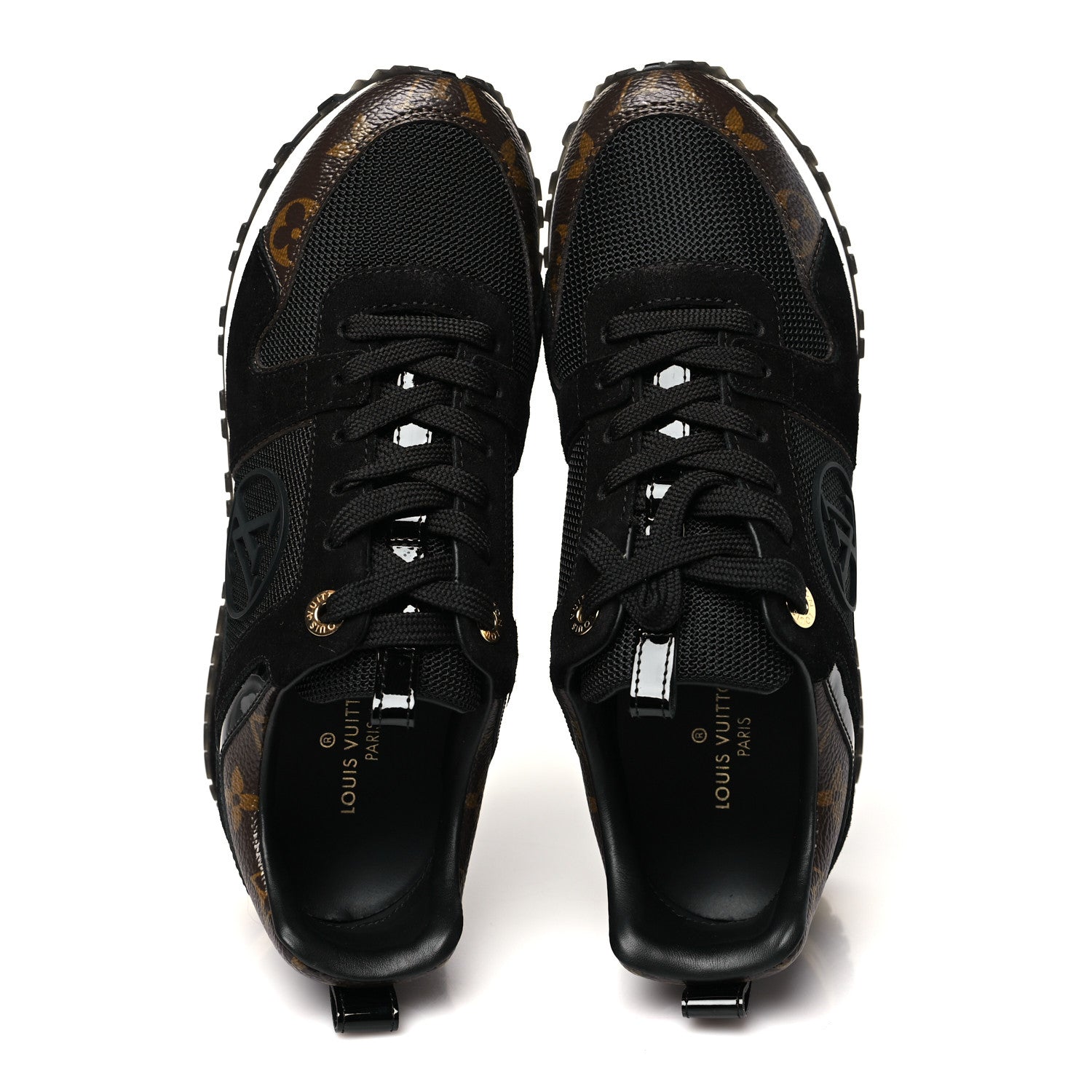 Louis Vuitton Suede Monogram Run Away Sneakers 36 Black 2 of 10