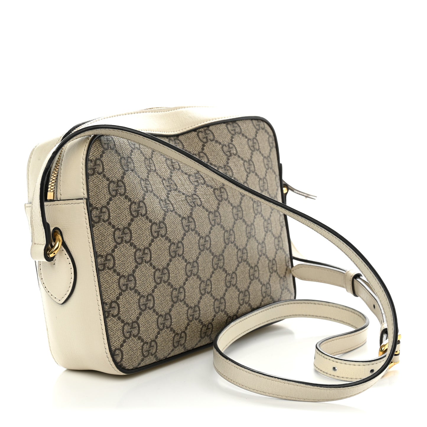 GG Supreme Monogram Small Horsebit 1955 Shoulder Bag Beige Mystic White