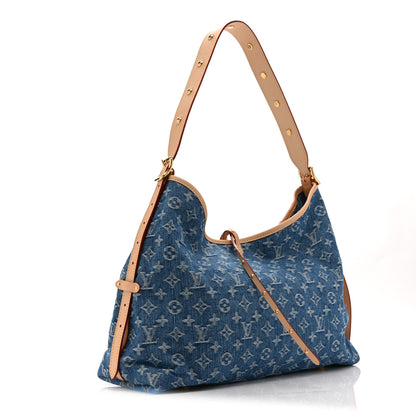 Louis Vuitton Monogram Denim CarryAll MM Blue 4 of 10