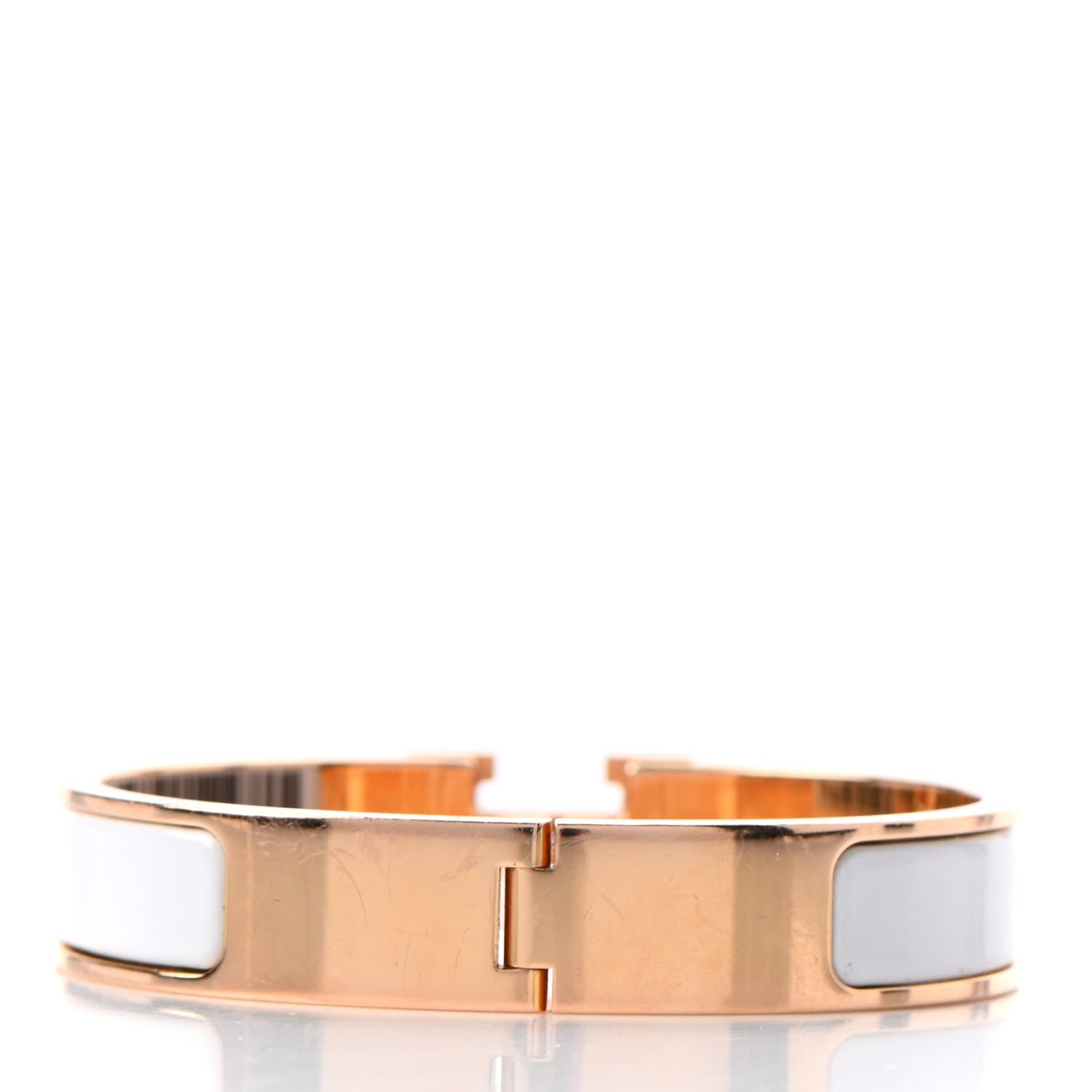 Hermes Enamel Narrow Clic Clac H Bracelet PM White 3 of 6