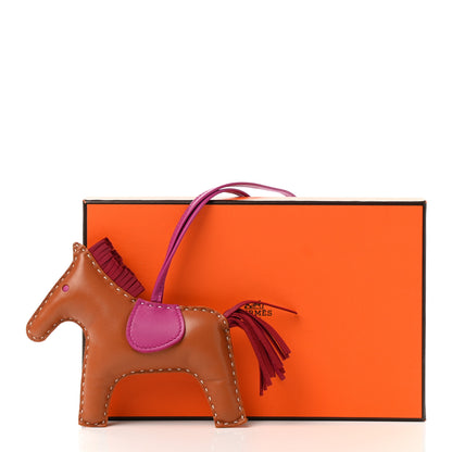 Hermes Milo Lambskin Grigri Rodeo Horse Bag Charm Gold Rubis Rose Pourpre 4 of 4
