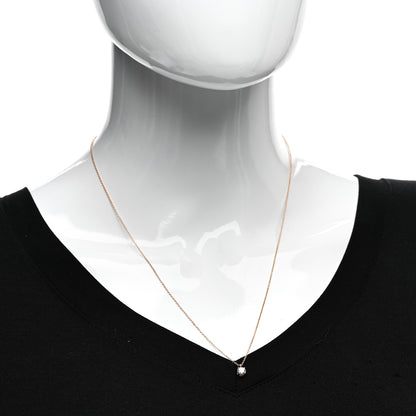 Tiffany 18K Rose Gold Diamond .40ct Solitaire Pendant Necklace 2 of 5