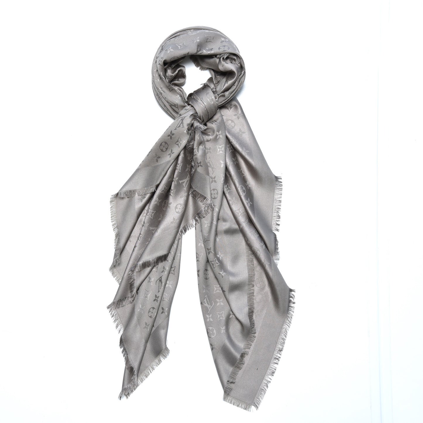 Silk Wool Monogram Shawl Verone
