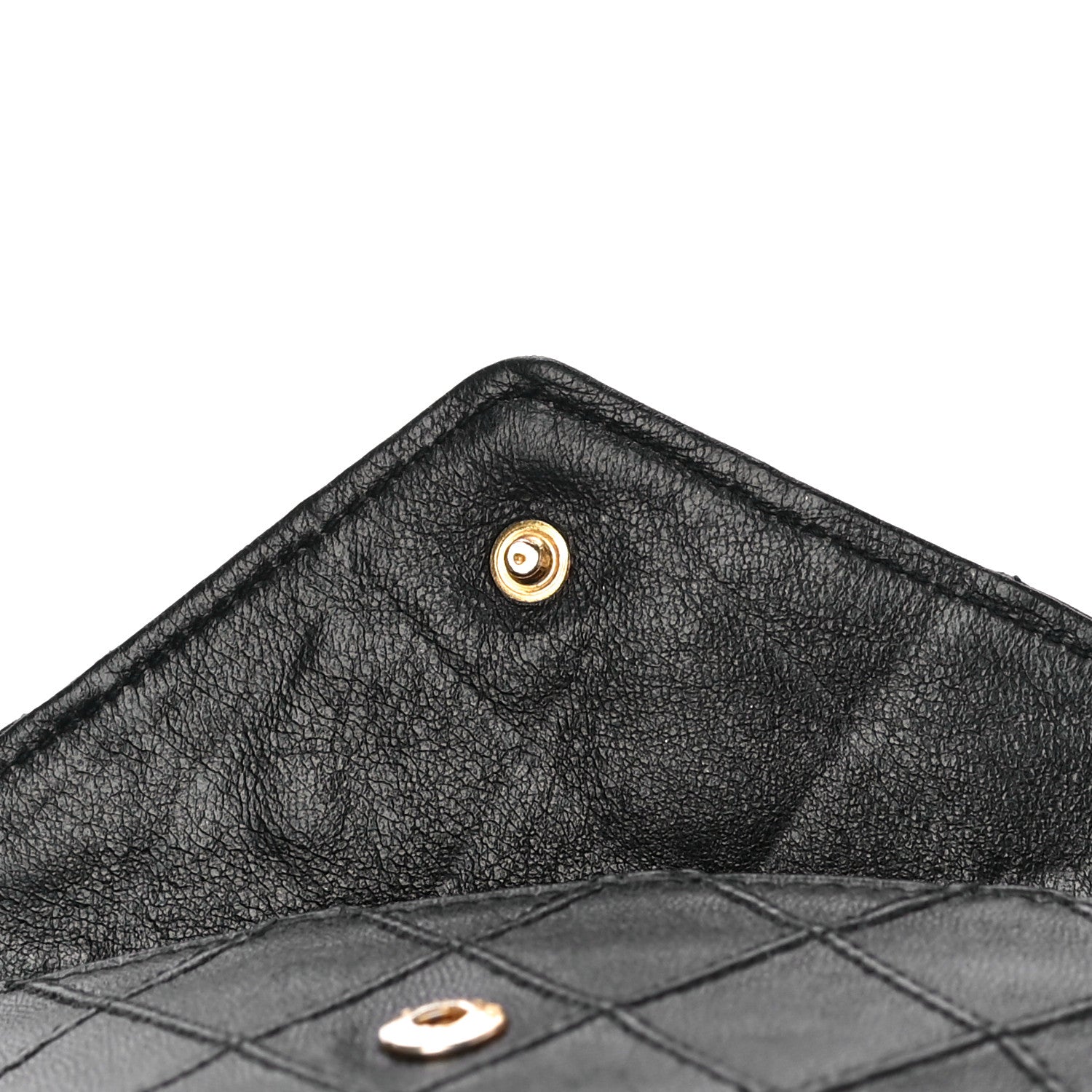 Chanel Lambskin Diamond Stitched Flap Wallet Black 11 of 13