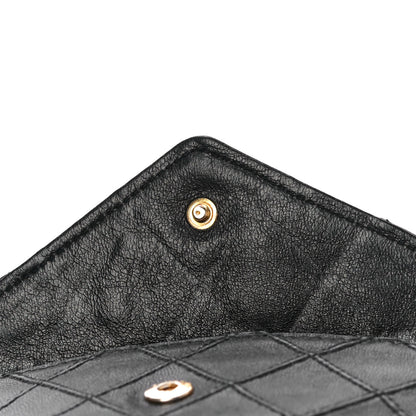 Chanel Lambskin Diamond Stitched Flap Wallet Black 11 of 13