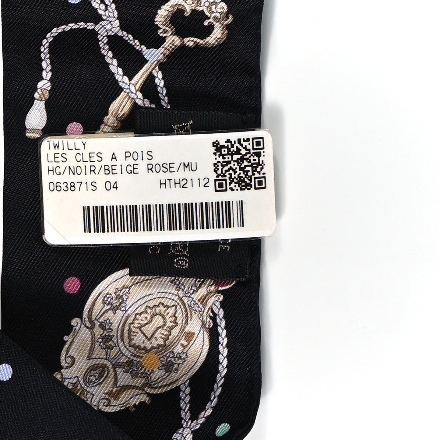 Silk Les Cles A Pois Twilly Black Beige Rose Multicolor