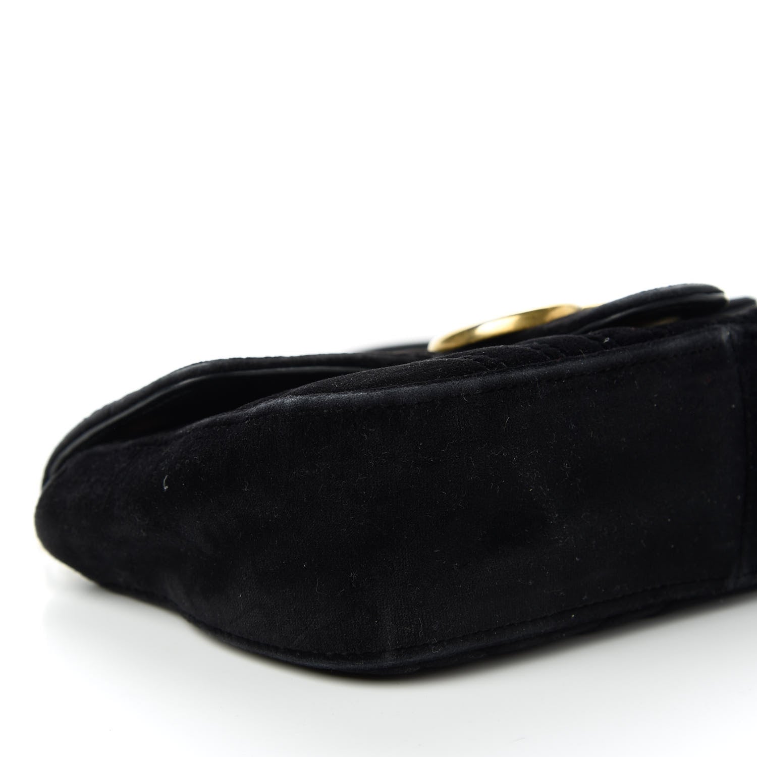 Gucci Velvet Matelasse Mini GG Marmont Shoulder Bag Black 6 of 11