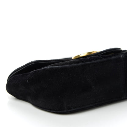 Gucci Velvet Matelasse Mini GG Marmont Shoulder Bag Black 6 of 11