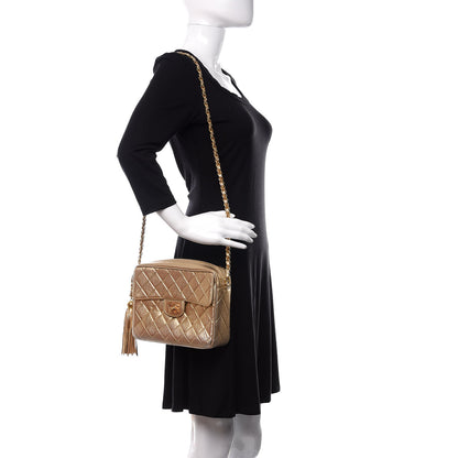 Chanel Metallic Lambskin Quilted Camera Case Gold 2 of 25