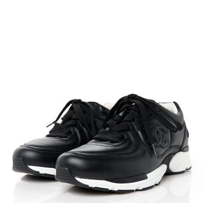 Chanel Calfskin CC Sneakers 35 Black 3 of 9