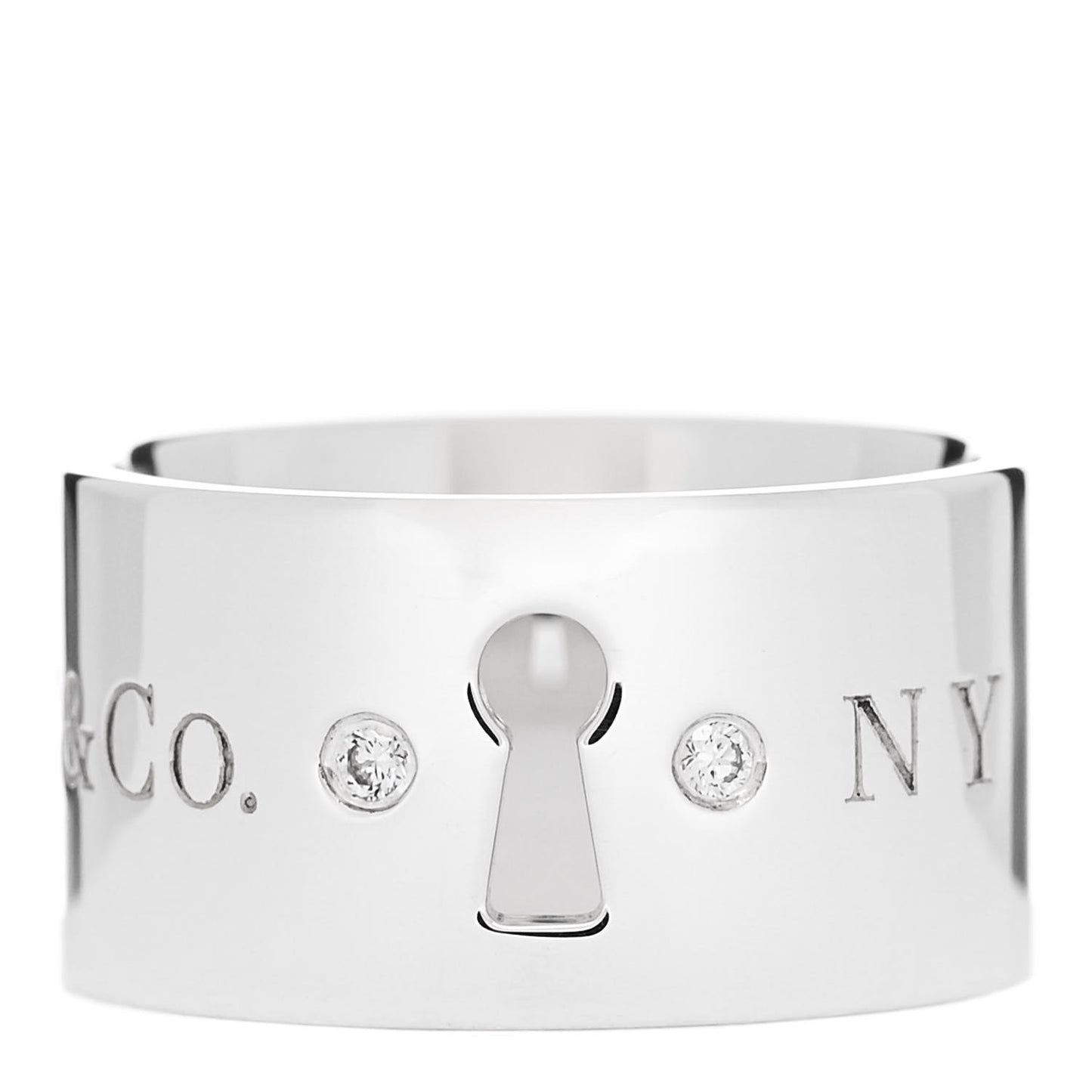 Sterling Silver Diamond Wide Locks Band Ring 47 4