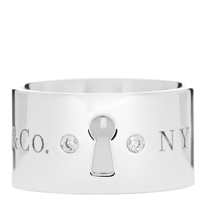 Tiffany Sterling Silver Diamond Wide Locks Band Ring 47 4 1 of 6