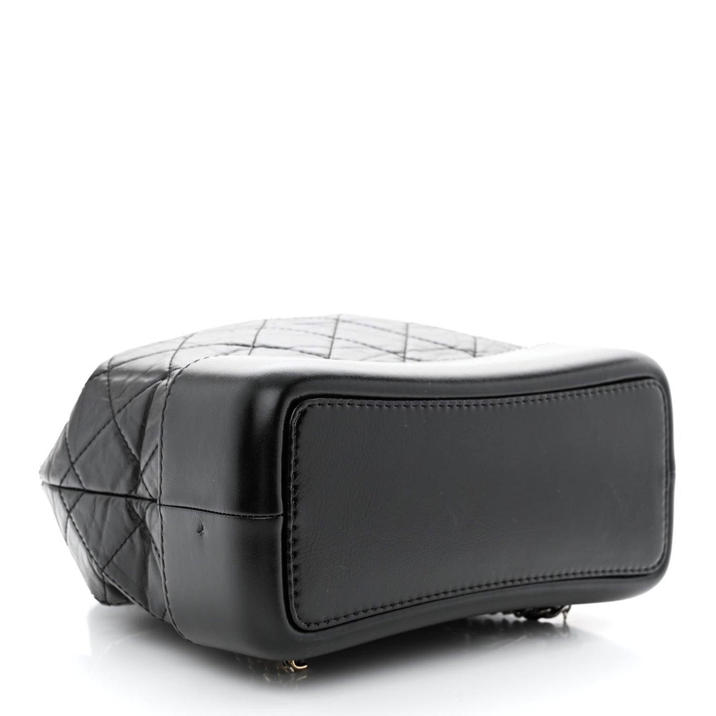 Aged Calfskin Quilted Small Gabrielle Backpack Black