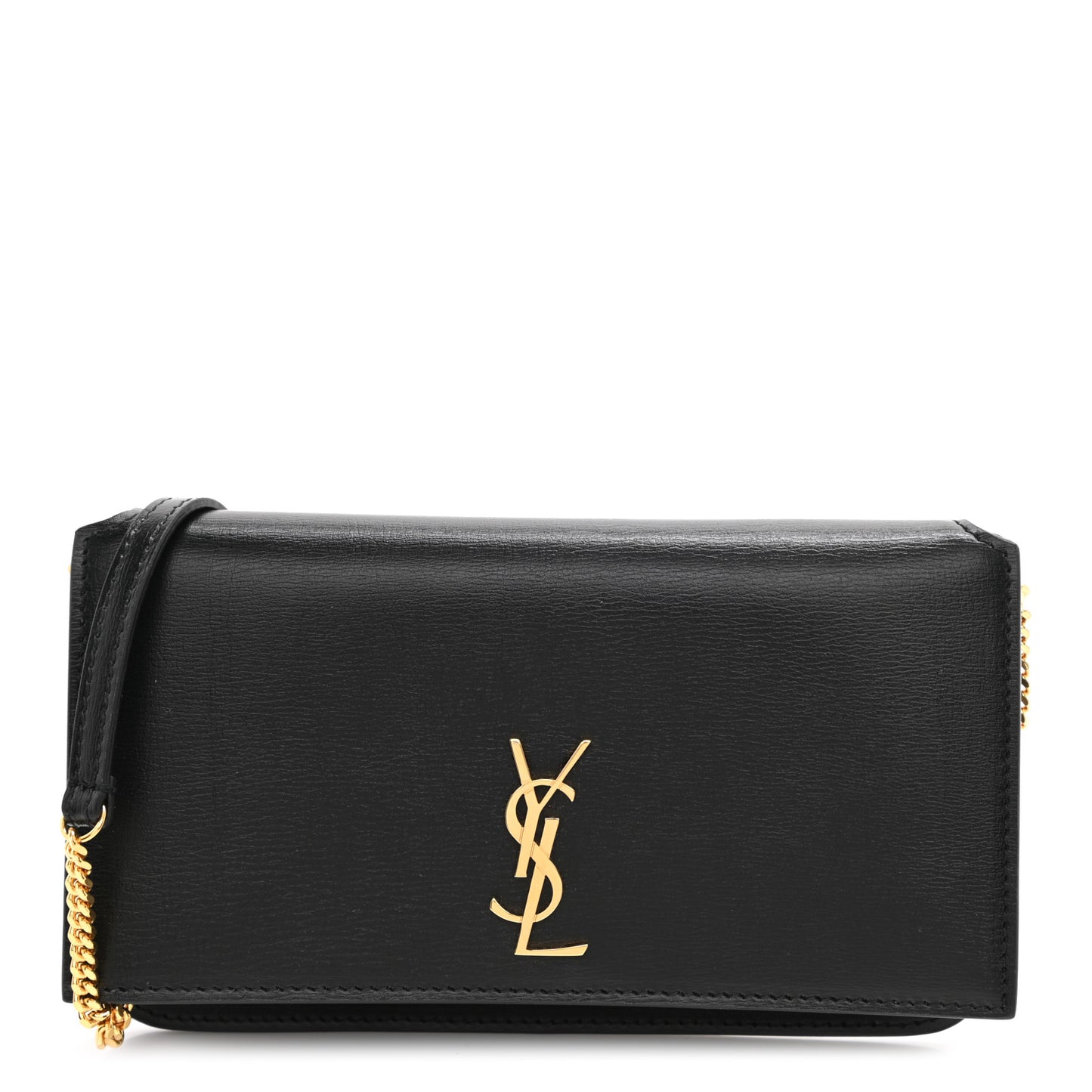 Smooth Calfskin Monogram Phone Holder Crossbody Black