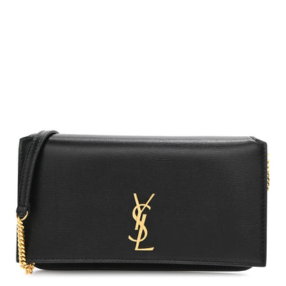 Saint Laurent Smooth Calfskin Monogram Phone Holder Crossbody Black 1 of 16