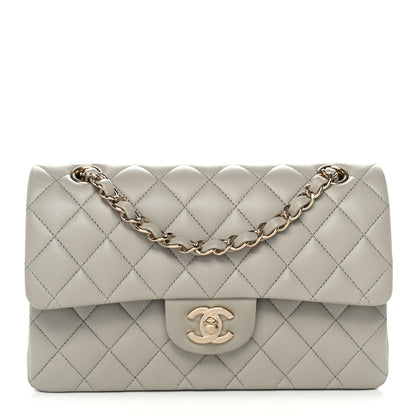 Chanel Lambskin Quilted Small Double Flap Grey 1 of 11