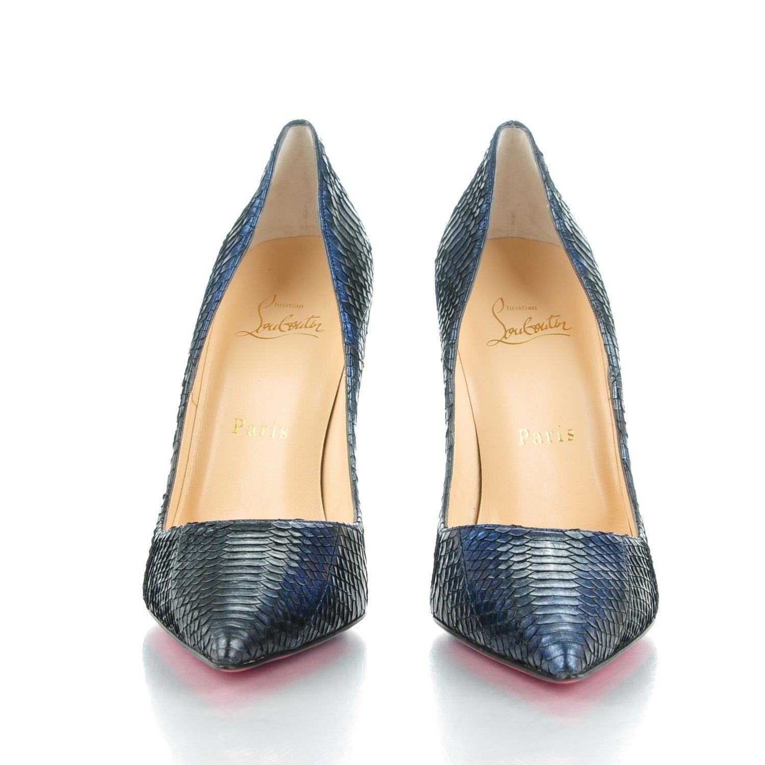 Christian Louboutin Watersnake So Kate 120 Pumps 38 Blue 2 of 8
