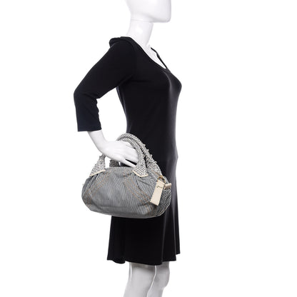 Fendi Denim Striped Spy Bowler Blue 2 of 12