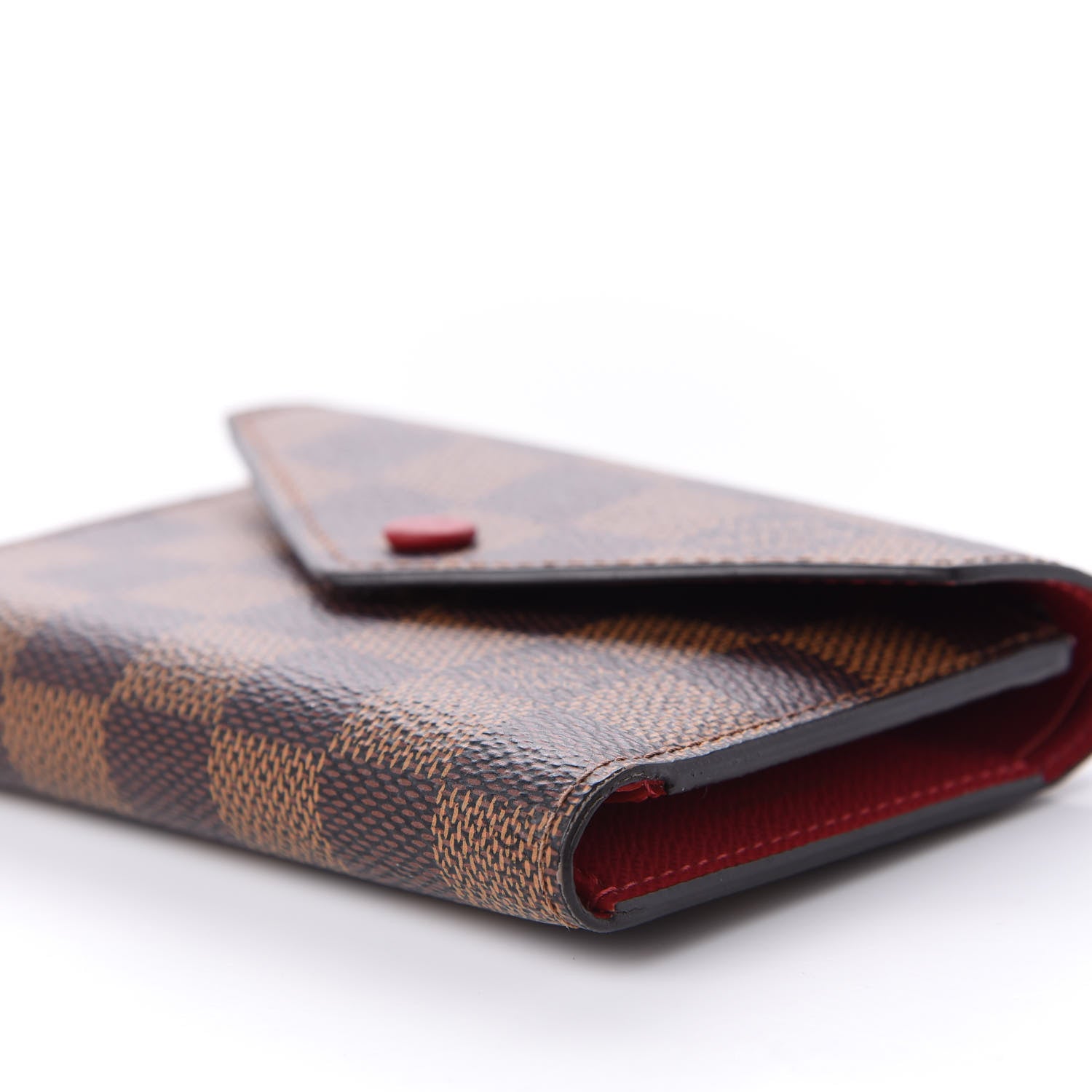 Louis Vuitton Damier Ebene Victorine Wallet Red 10 of 13