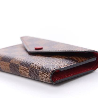 Louis Vuitton Damier Ebene Victorine Wallet Red 10 of 13