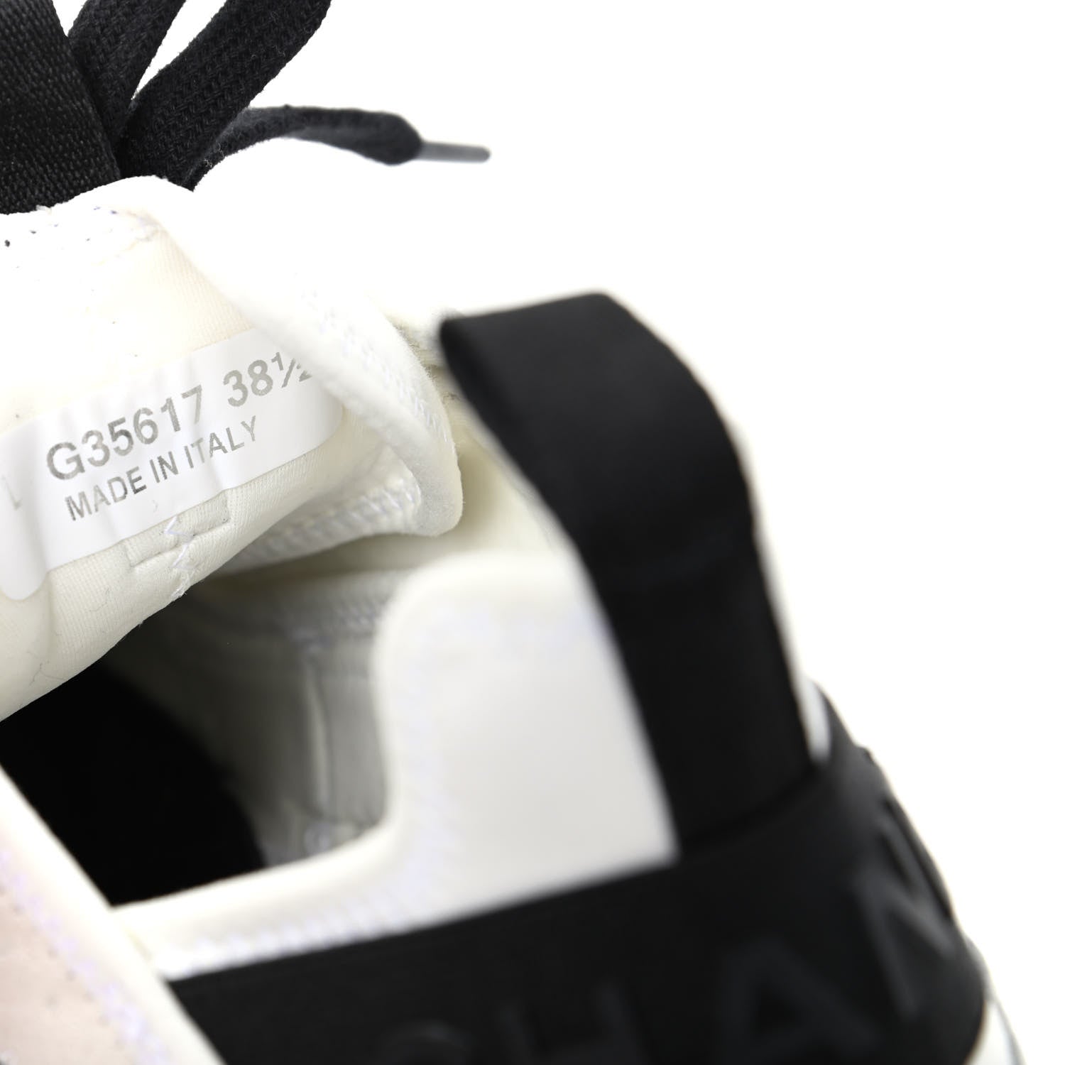 Chanel Velvet Calfskin Mixed Fibers CC Sneakers 38.5 Ivory Black 10 of 11