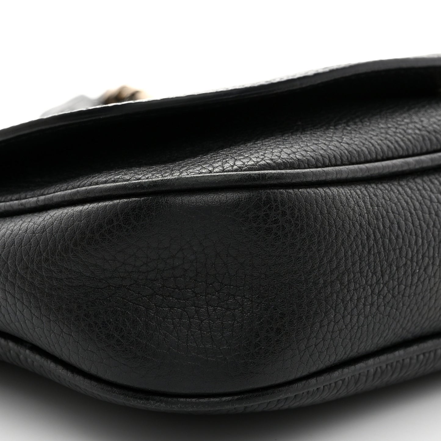 Pebbled Calfskin Medium Soho Flap Crossbody Black