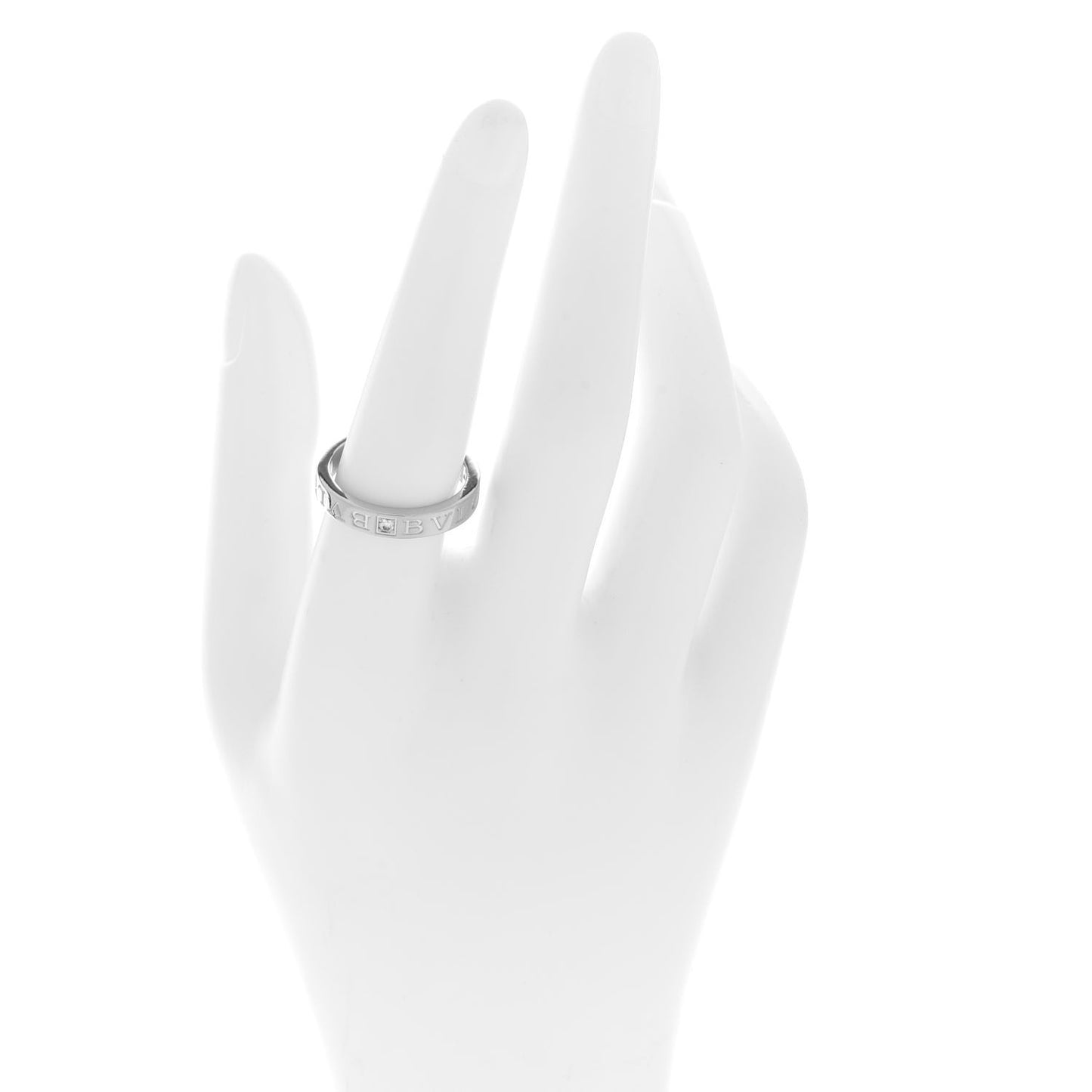 18K White Gold Diamond B.Zero1 Essential Band Ring 58 8.25