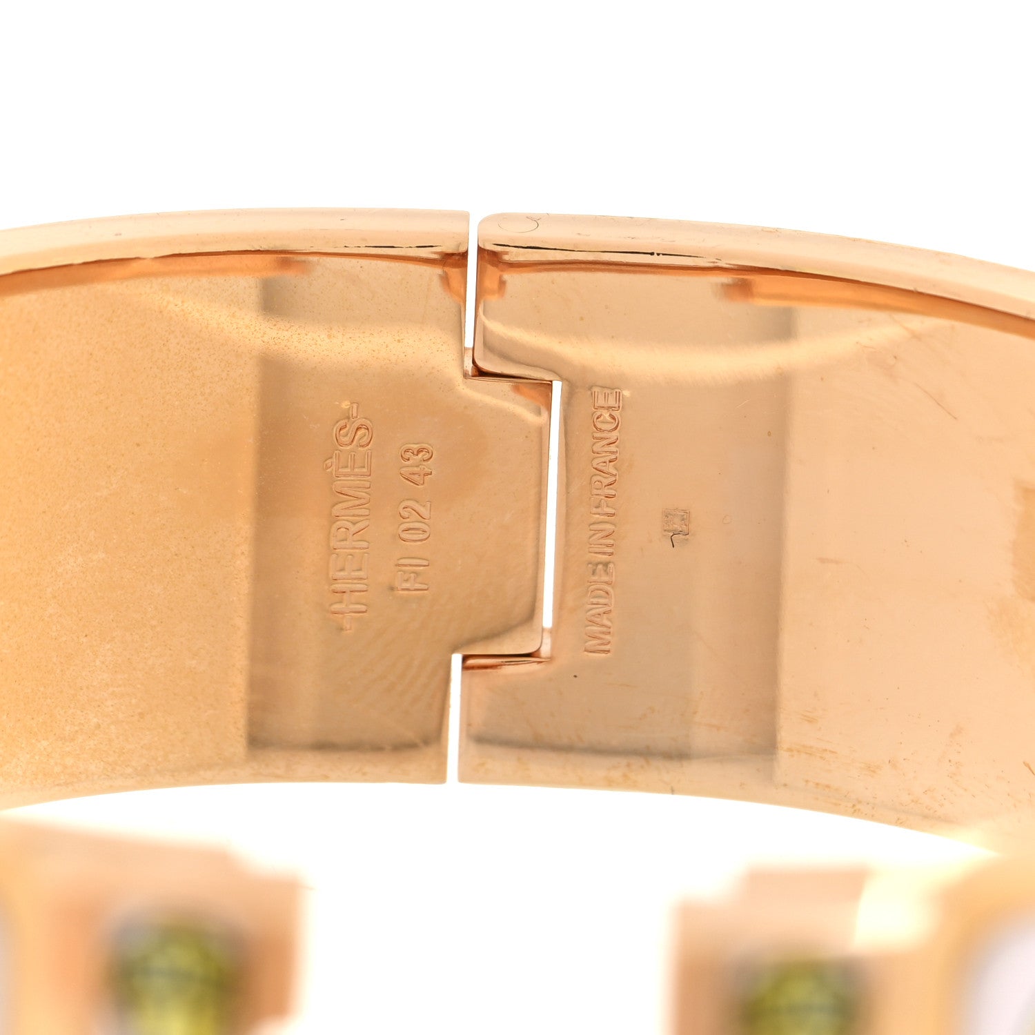 Hermes Enamel Printed Wide Musee Clic Clac H Bracelet PM Dragee 4 of 4
