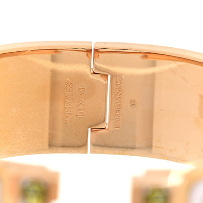 Hermes Enamel Printed Wide Musee Clic Clac H Bracelet PM Dragee 4 of 4