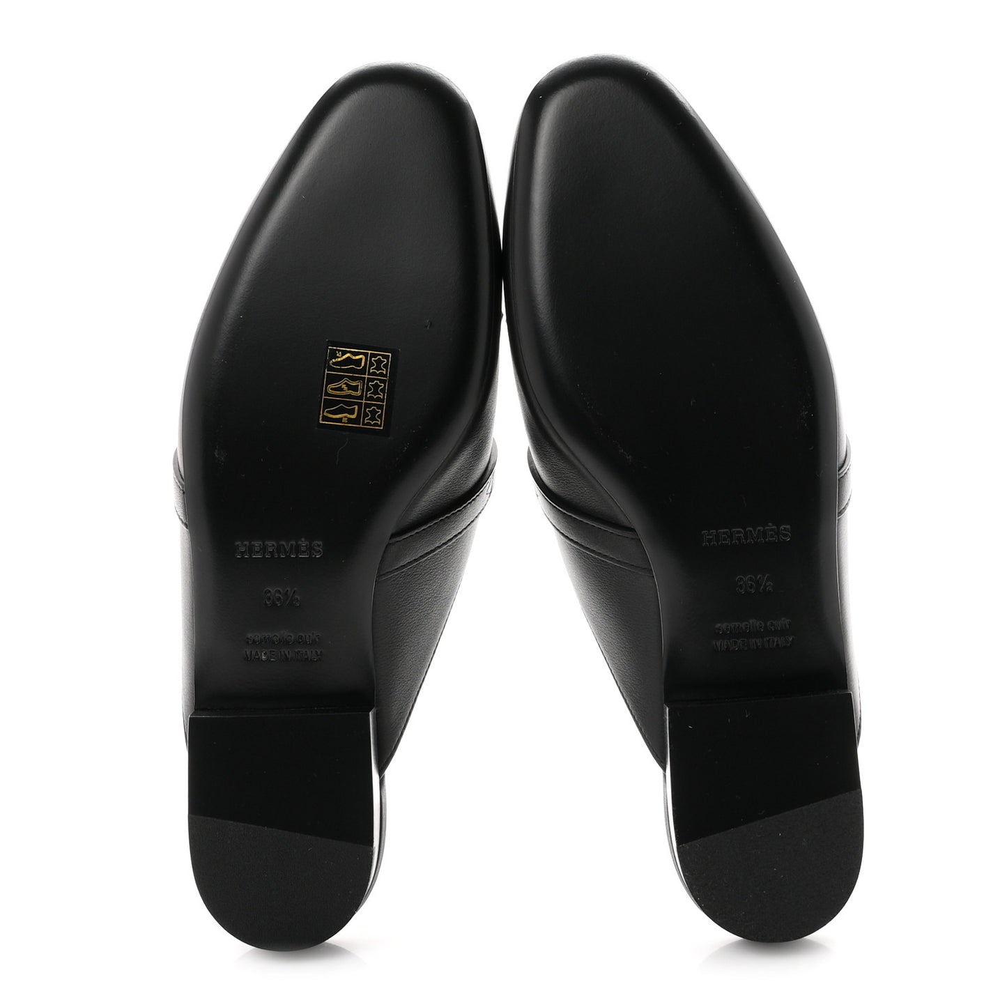 Fringed Calfskin Oz Mules 36.5 Black