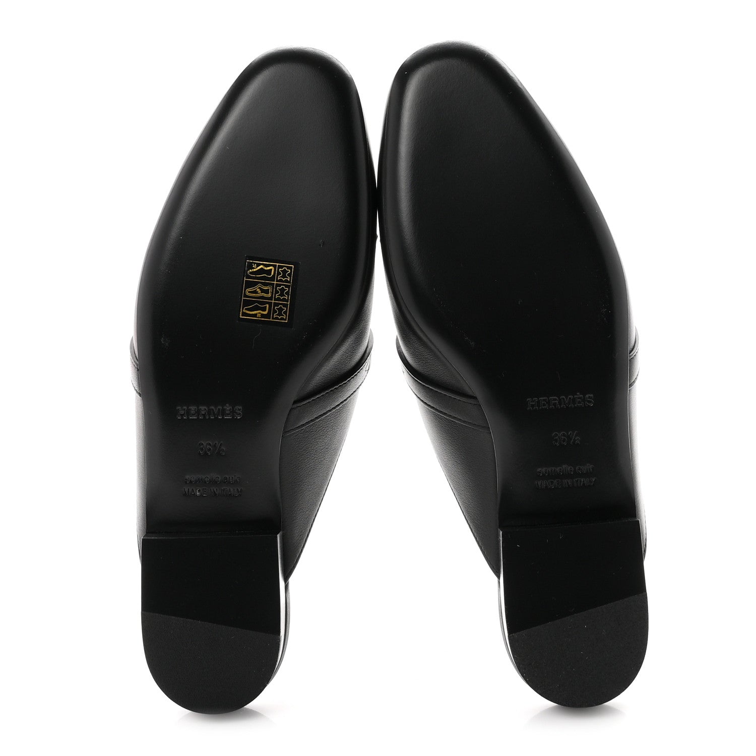 Hermes Fringed Calfskin Oz Mules 36.5 Black 6 of 10