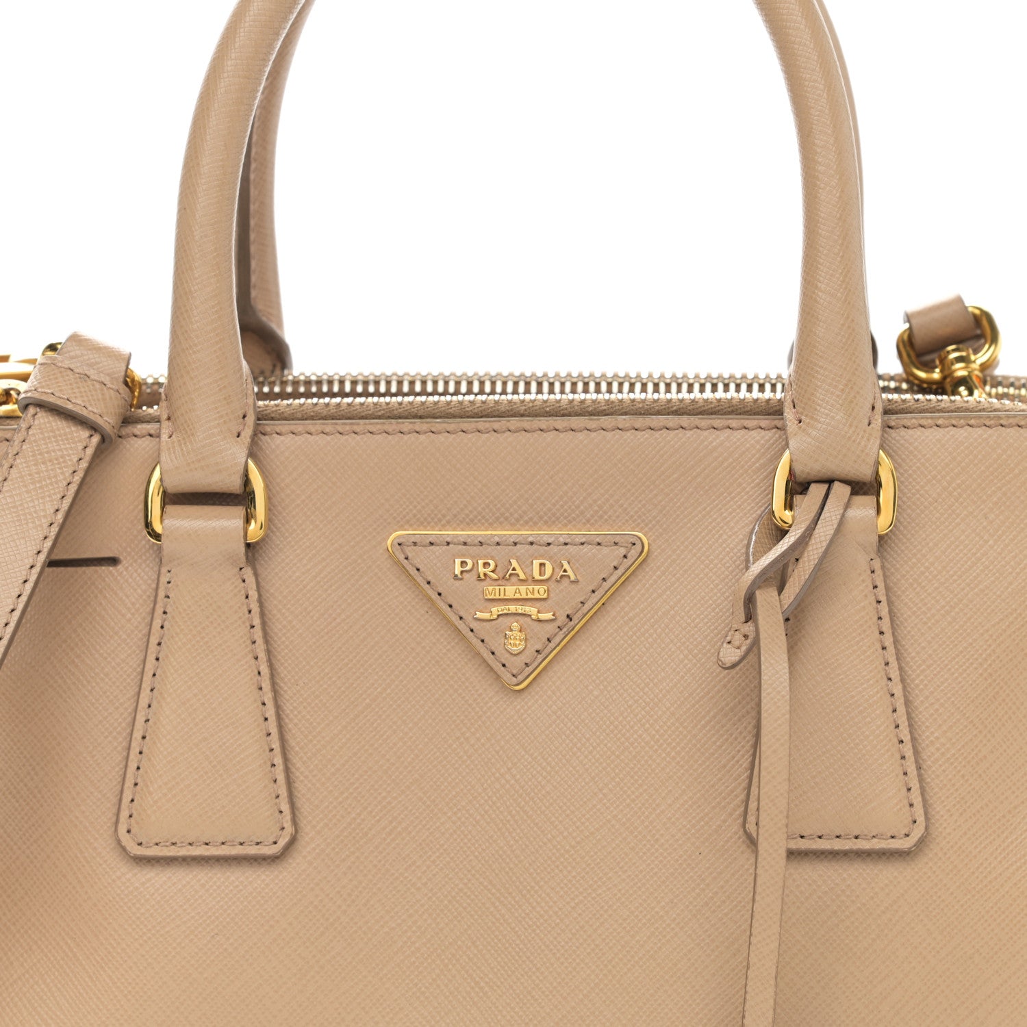 Prada Saffiano Lux Mini Galleria Double Zip Tote Sabbia 8 of 14
