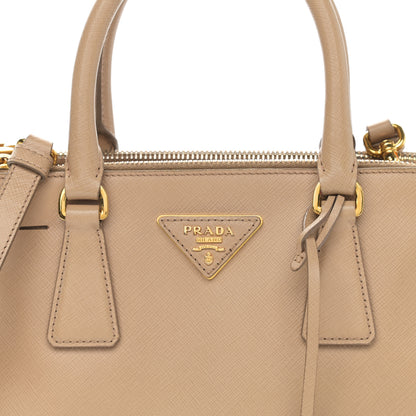 Prada Saffiano Lux Mini Galleria Double Zip Tote Sabbia 8 of 14