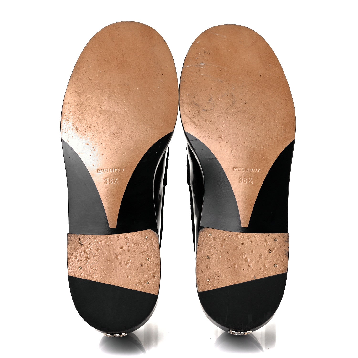 Chanel Shiny Calfskin Logo Loafers 38.5 Black 6 of 10