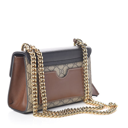 Gucci GG Supreme Monogram Calfskin Small Padlock Shoulder Bag Beige Black Cuir 3 of 11