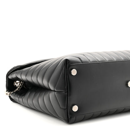 Saint Laurent Calfskin Y Quilted Monogram Large Loulou Chain Satchel Black 16 of 19