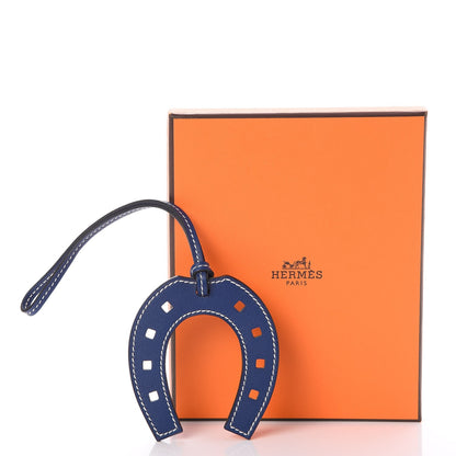 Hermes Swift Paddock Horseshoe Bag Charm Bleu Saphir 4 of 4