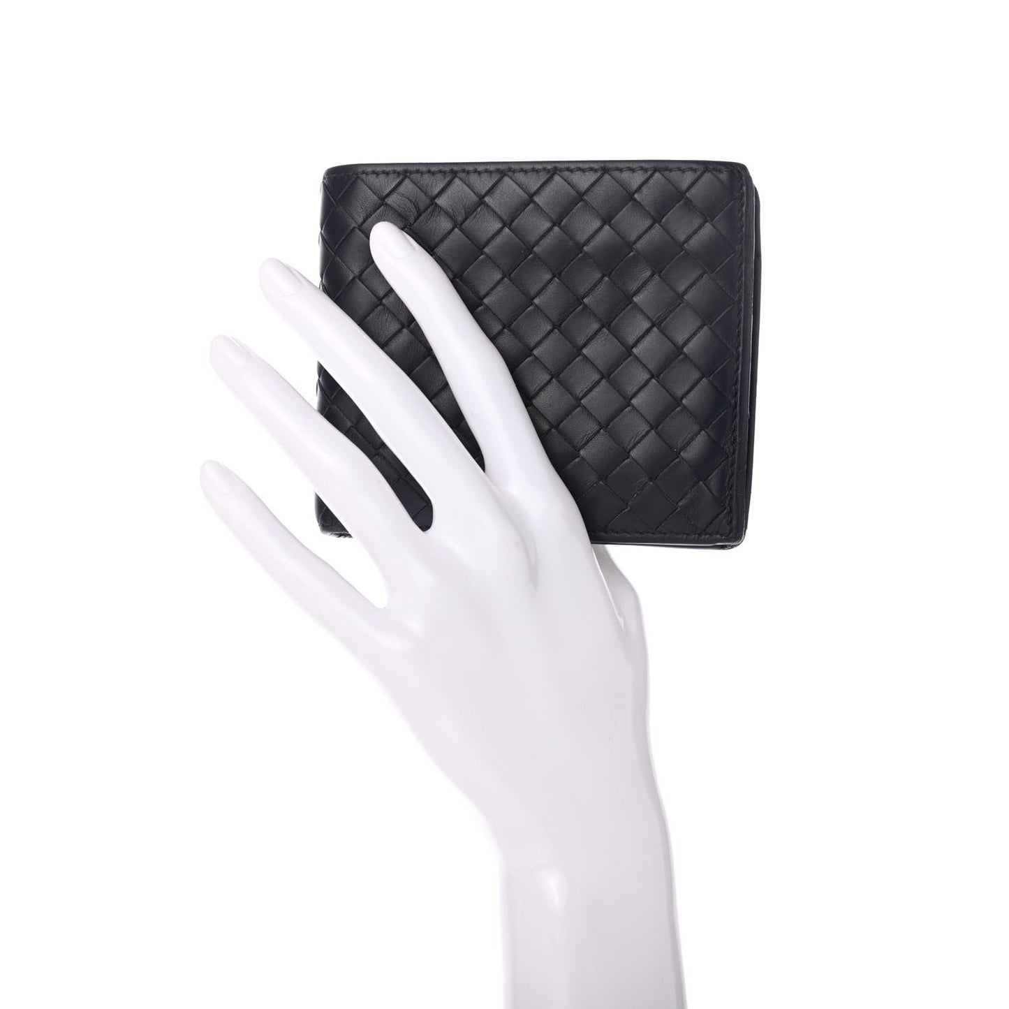 Nappa Intrecciato Bi-Fold Wallet Blue